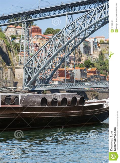 Traditional Rabelo Boats On The Bank Of The River Douro Porto