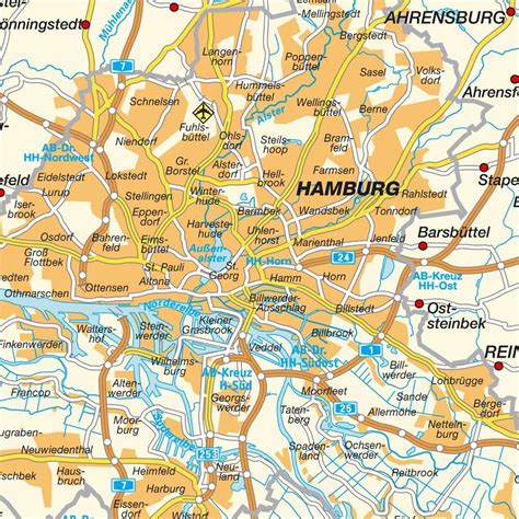 Es la región con mayor número de habitantes y la tercera en alemania en superficie. Mapa de hamburgo - Mapa de hamburgo y sus alrededores ...