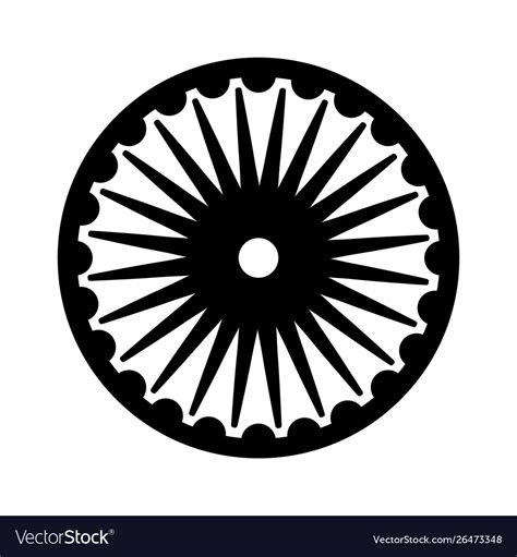 Ashoka Chakra Emblematic Icon Indian Royalty Free Vector