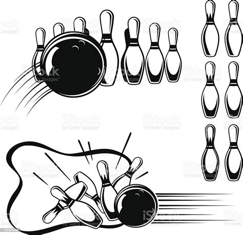 Vintage Style Bowling Clip Art Stock Vector Art 165060058 Istock