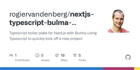GitHub Rogiervandenberg Nextjs Typescript Bulma Boilerplate