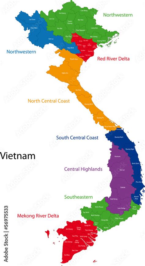 Vietnam Map Stock Vector Adobe Stock