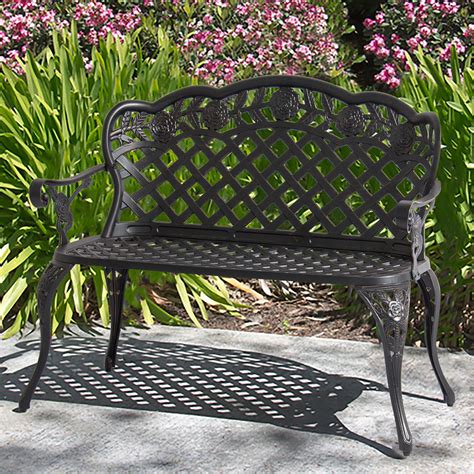 Best Choice Products® Patio Garden Bench Cast Aluminum Outdoor Garden Yard Solid Construction New