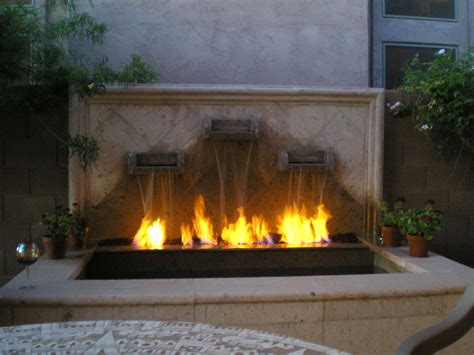 Outdoor Gas Fireplace And Water Fountain Hp Remote Pump With Skimmer