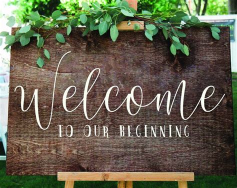 Wedding Welcome To Our Beginning Decal Or Stencil For Diy Wedding Signs