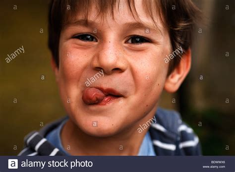 Little Boy Making Faces Stock Photo Alamy