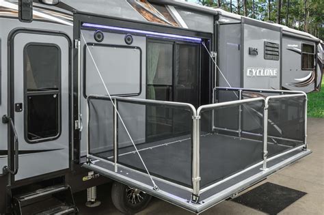 Patio life 365 patio garage door solution for toy hauler and rv's. This #Luxury #Toyhauler has something for everyone! The ...