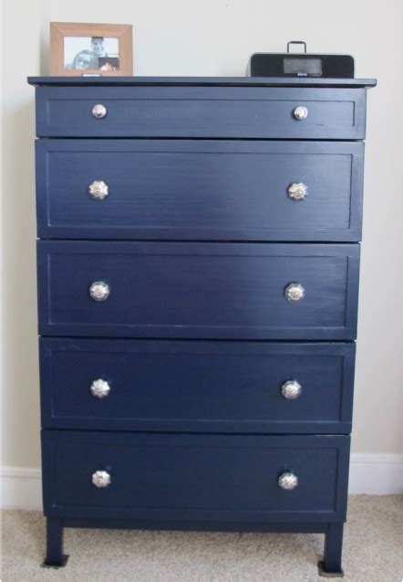 Navy blue dresser bedroom furniture. Simple IKEA Tarva Chest Makeover with Trim and Paint ...