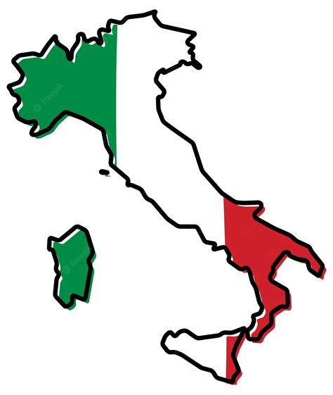 Premium Vector Simplified Map Of Italy Outline With Slightly Bent