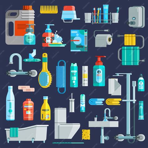 Free Vector Flat Colored Hygiene Icons Set
