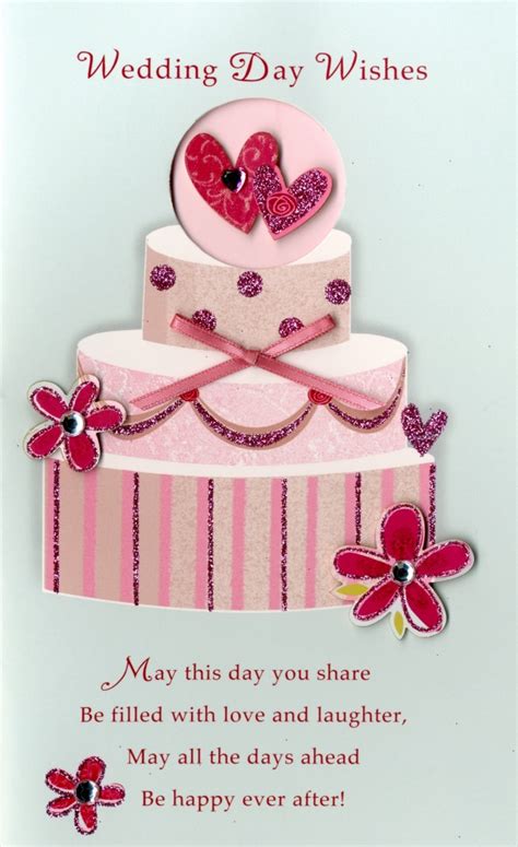 Wedding Day Wishes Embellished Greeting Card Cards Love Kates