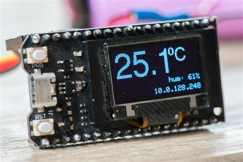 Battery Powered Esp32 Iot Room Thermometer With Oled Display Machina