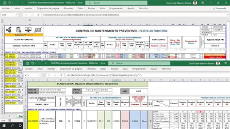 Plan De Mantenimiento Preventivo En Excel Control Historial Dashboard Y Programa Version
