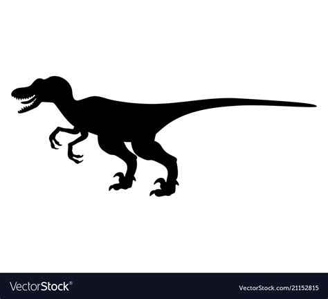 Silhouette Velyciraptor Dinosaur Jurassic Vector Image
