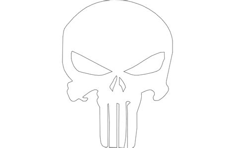 The Punisher Skull Silhouette Dxf File Free Download