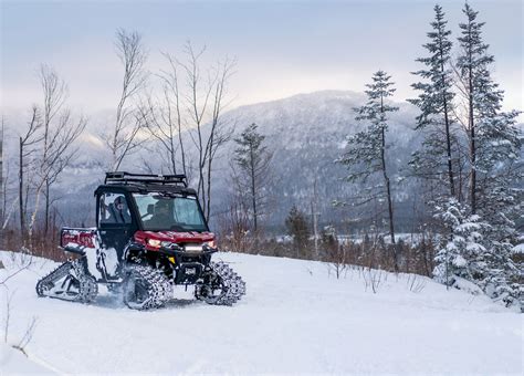 Using Atv And Sxs Plowing Snow Winter Riding