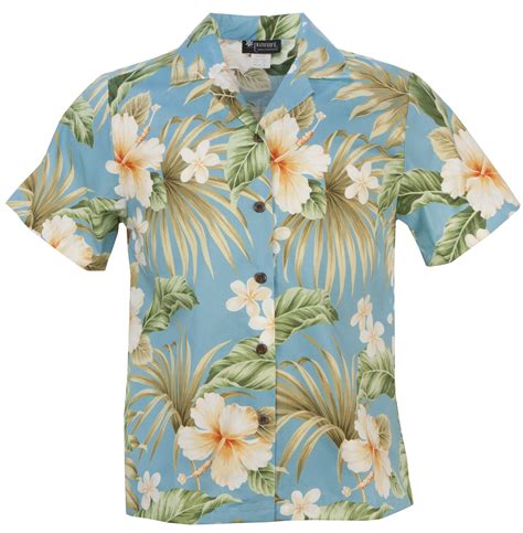 Mens hawaiian shirts printed short sleeve beach holiday party summer top uk. Ladies Tropical Camp Hawaiian Aloha Shirt in Blue, Womens ...