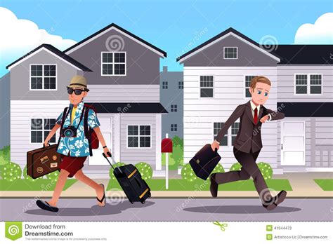 Maybe you would like to learn more about one of these? People Going To Work And Vacation Concept Stock Vector ...