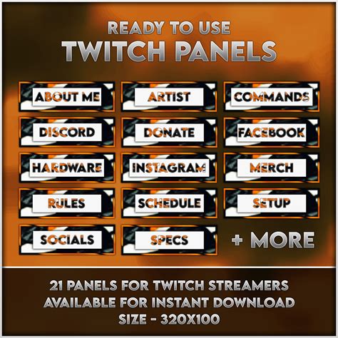 21 Orange Twitch Panels For Streamers Etsy