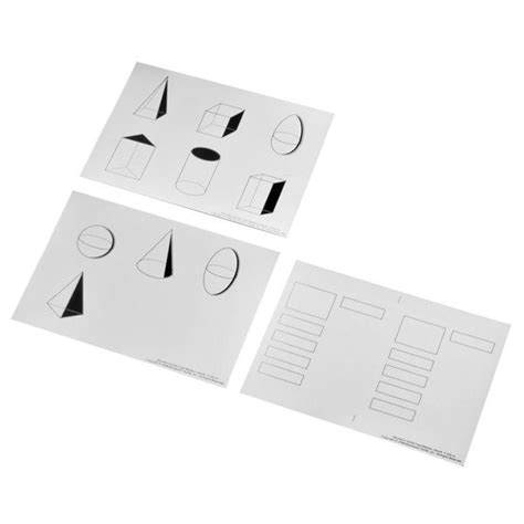 Geometric Solids Copy Master A Set Of 3 Thick Plastic Polyprop Cards