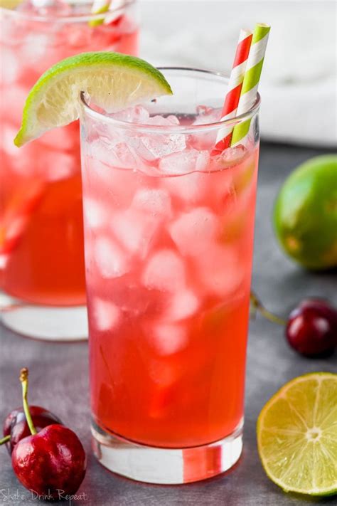 Cherry Lime Vodka Tonic Shake Drink Repeat