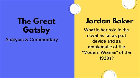 Jordan Baker In The Great Gatsby By F Scott Fitzgerald YouTube