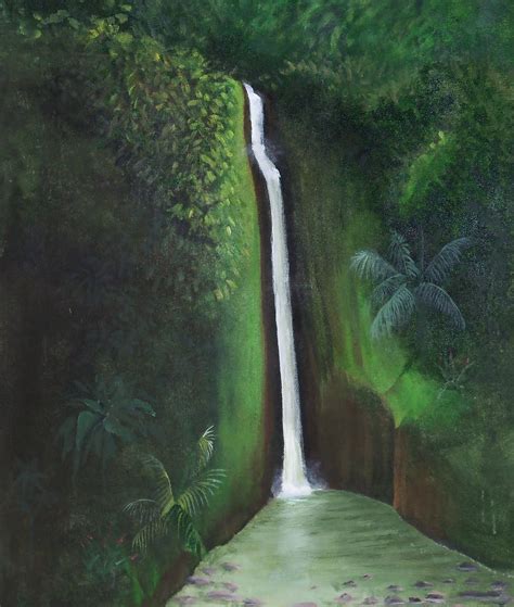 Jungle And Rainforest Art Of Costa Rica Tropical Waterfall Landscape