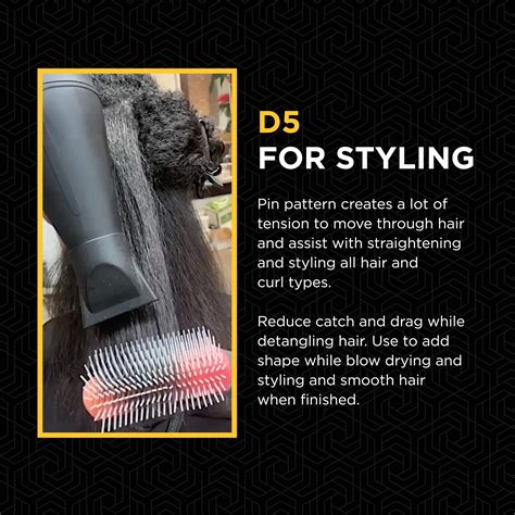Denman Hair Brush For Curly Hair D5 Heavyweight 9 Row Classic Styling Brush For Styling
