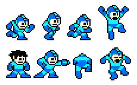 Megaman Character Sprites For Reference To Character Movement Poses