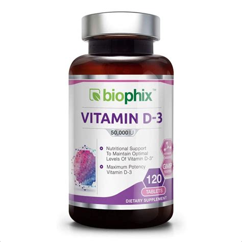 Vitamin D3 50000 Iu 120 Tabs High Potency Strong Bones Immune