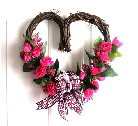 Clearance Valentines Day Wreath Love Wreath Heart Shaped Wreath