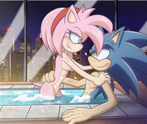 Rule 34 Amy Rose Anthro Bedroom Eyes Blue Fur Breasts City Female