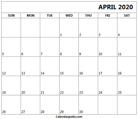 Printable April 2020 Calendar Template With Notes Holidays Uk Canada