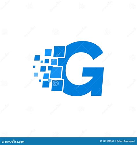 Vector Logo Letter G Blue Blocks Cubes Stock Vector Illustration Of