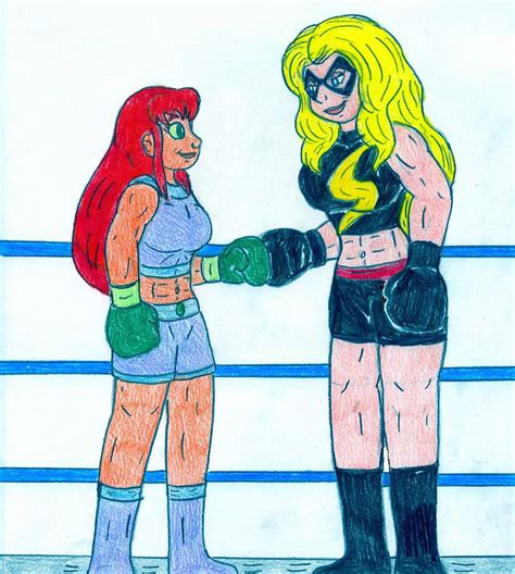 Boxing Starfire Versus Ms Marvel By Jose Ramiro On Deviantart