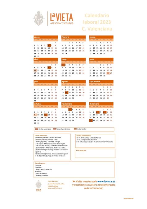 Calendario Laboral De La Comunidad Valenciana 2023 En Pdf Para Imprimir