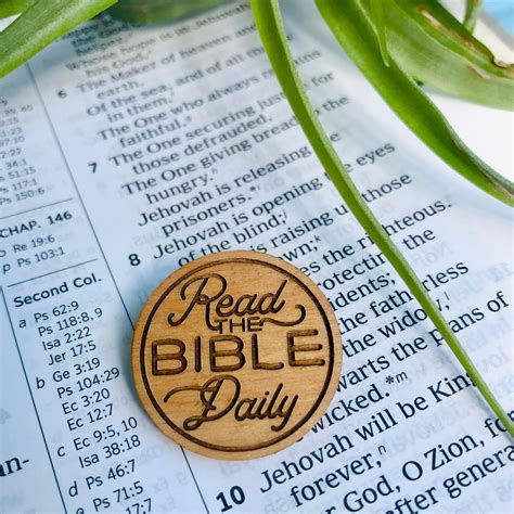 Laser Engraved Wood Lapel Pin Read The Bible Daily The Best Life