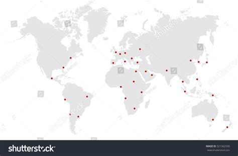 City Capitals On World Map Vector Stock Vector Royalty Free 321362930