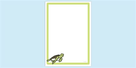 FREE Simple Blank Turtle Icon Page Border Twinkl Page Borders