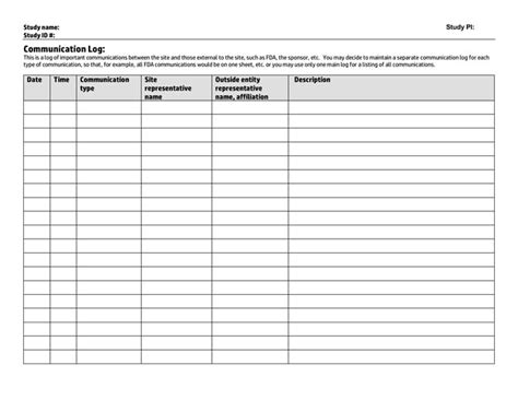Communication Log Templates 12 Free Printable Word Pdf And Excel
