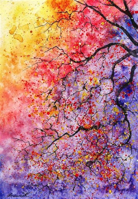 Using a white oil pastel, draw the outline of a spider web. 15 Watercolor Painting Ideas You Can Do At Home - Useful ...