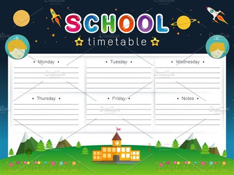 school timetable scheduleweekly card templates
