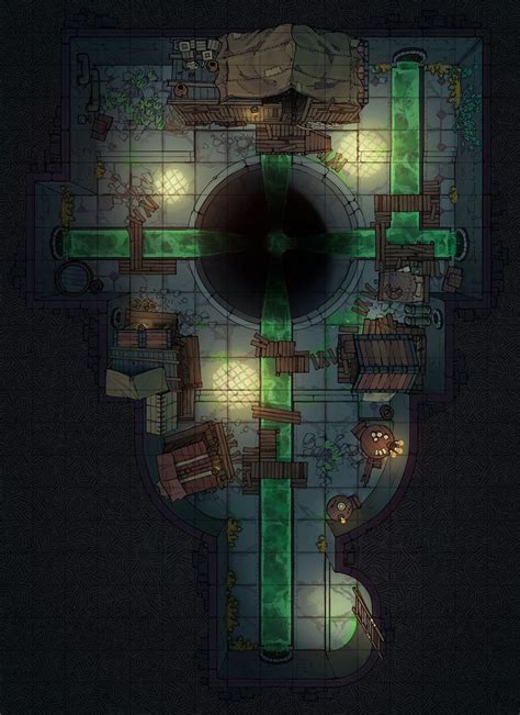 The Sewer Hideout Battle Map 2 Minute Tabletop In 2023 Fantasy City