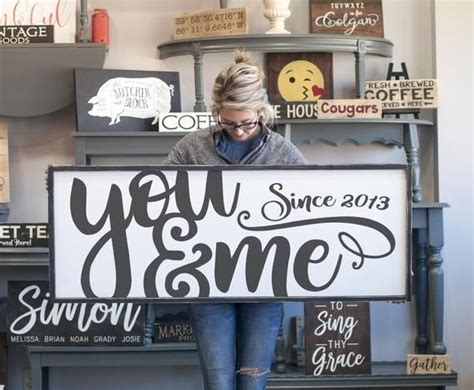 You And Me Handmade Wood Signs Rustic Farmhouse Home Decor Easy
