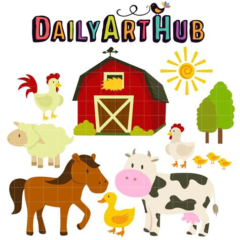 Farm Animals Clip Art Set Daily Art Hub Graphics Alphabets And Svg