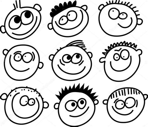 Hand Drawn Smile Faces Stock Vector Image By ©prawny 64292121