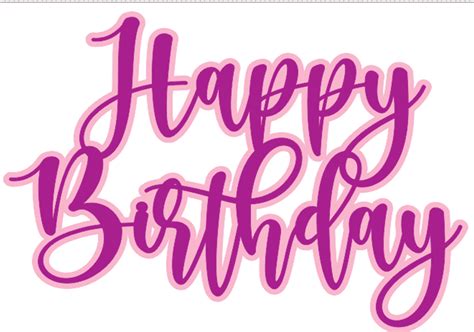 Happy Birthday Brush Font Double Layer Charm Select Colour