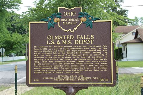 Olmsted Falls Depot Historical Marker Olmsted Falls Ohio