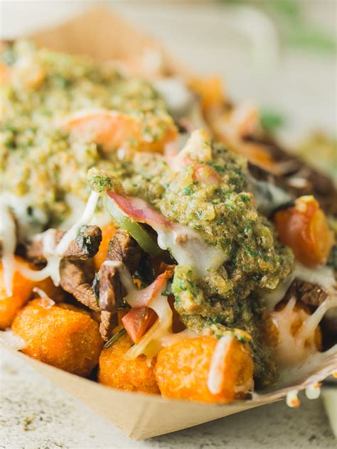 Sweet and spicy grilled chicken wings have become a regular weeknight meal for us, usually every monday, our bbc top gear family tv night. Spicy Cheese Steak Sweet Potato Totchos - Dad With A Pan