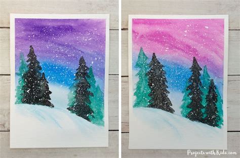 Simple Winter Watercolor Art Project For Kids Projects